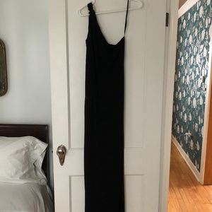 Black One Shoulder Evening Dress